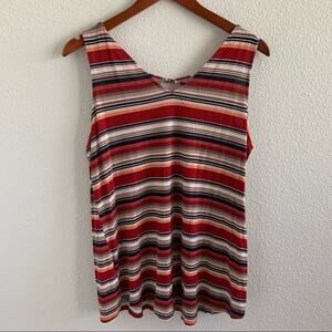 Maurices 24/7 Striped Retro Vibe Strappy Front Top Large